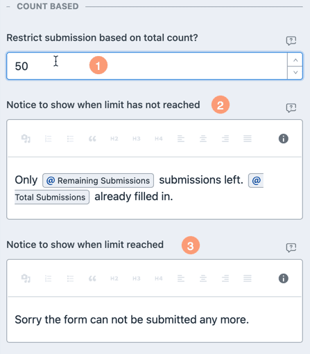Count Based Restriction