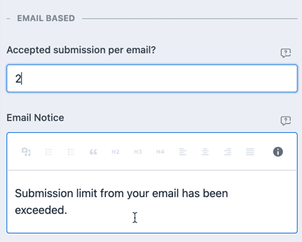 Email based Restriction
