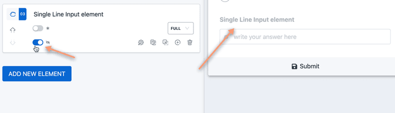 Initially hiding form elements