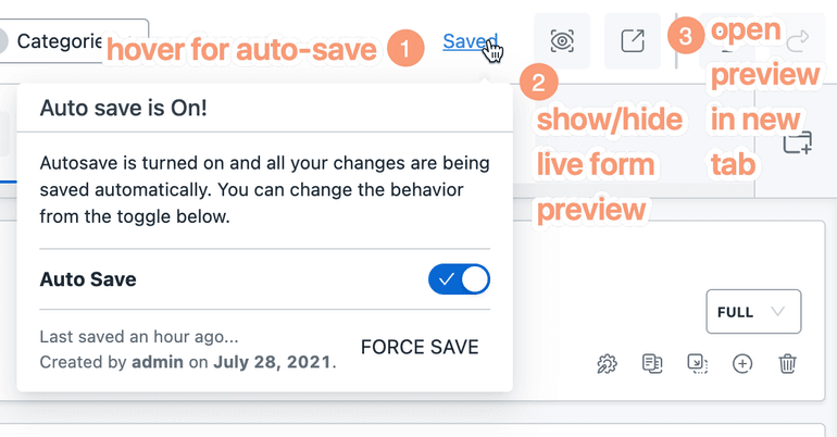 Form Builder toolbar Form Builder Toolbar