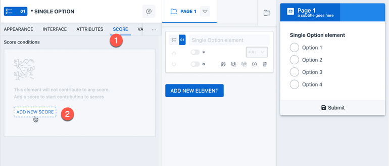 Adding Score to Form Element