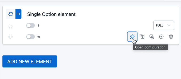 Opening Element Configuration