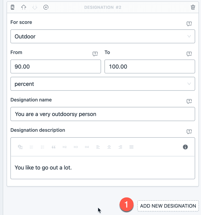 Designation Configuration Designation Configuration