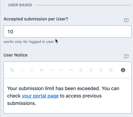 User Based Restriction User based Restriction