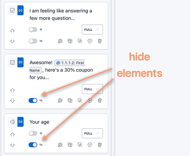 Hide Elements 3 & 4 Hide Elements