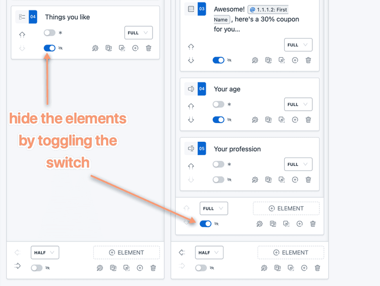 Hide Things you like & Group Hide Elements