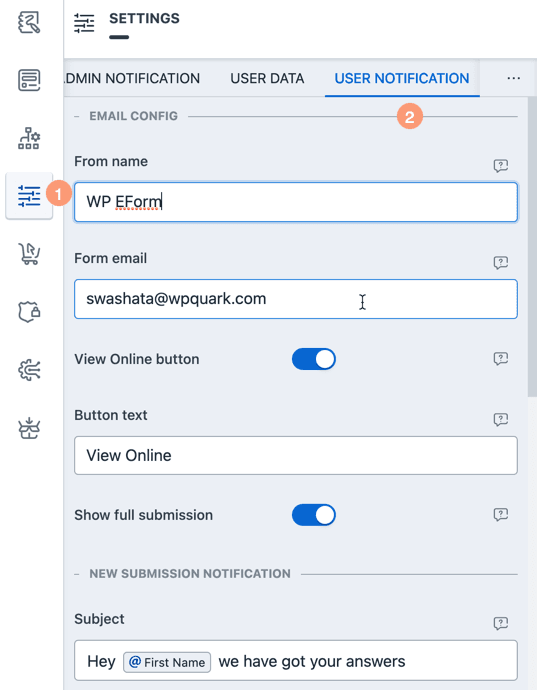 Customize Email Customize Email