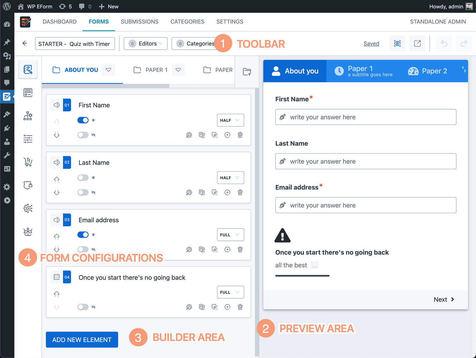 Getting yourself familiar with the Form Builder
